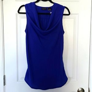 KERSH sz m royal blue top with small breast pocket